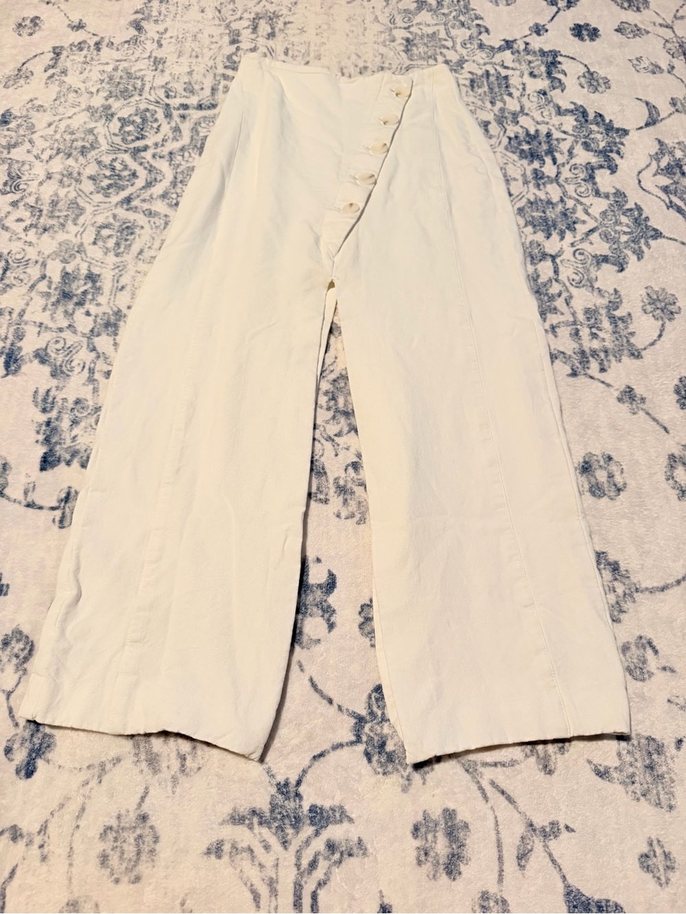 Zara Women’s XS White Ivory Maxi Skirt Button Front High Waist Flowy